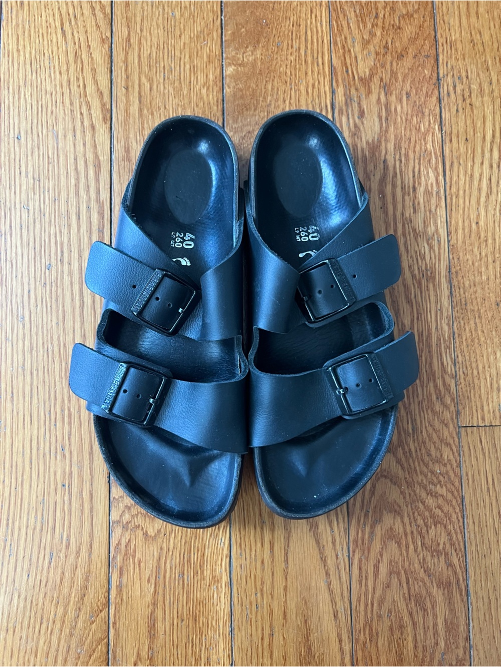 Birkenstocks Arizona Leather Double-Buckle Sandals 9-9.5